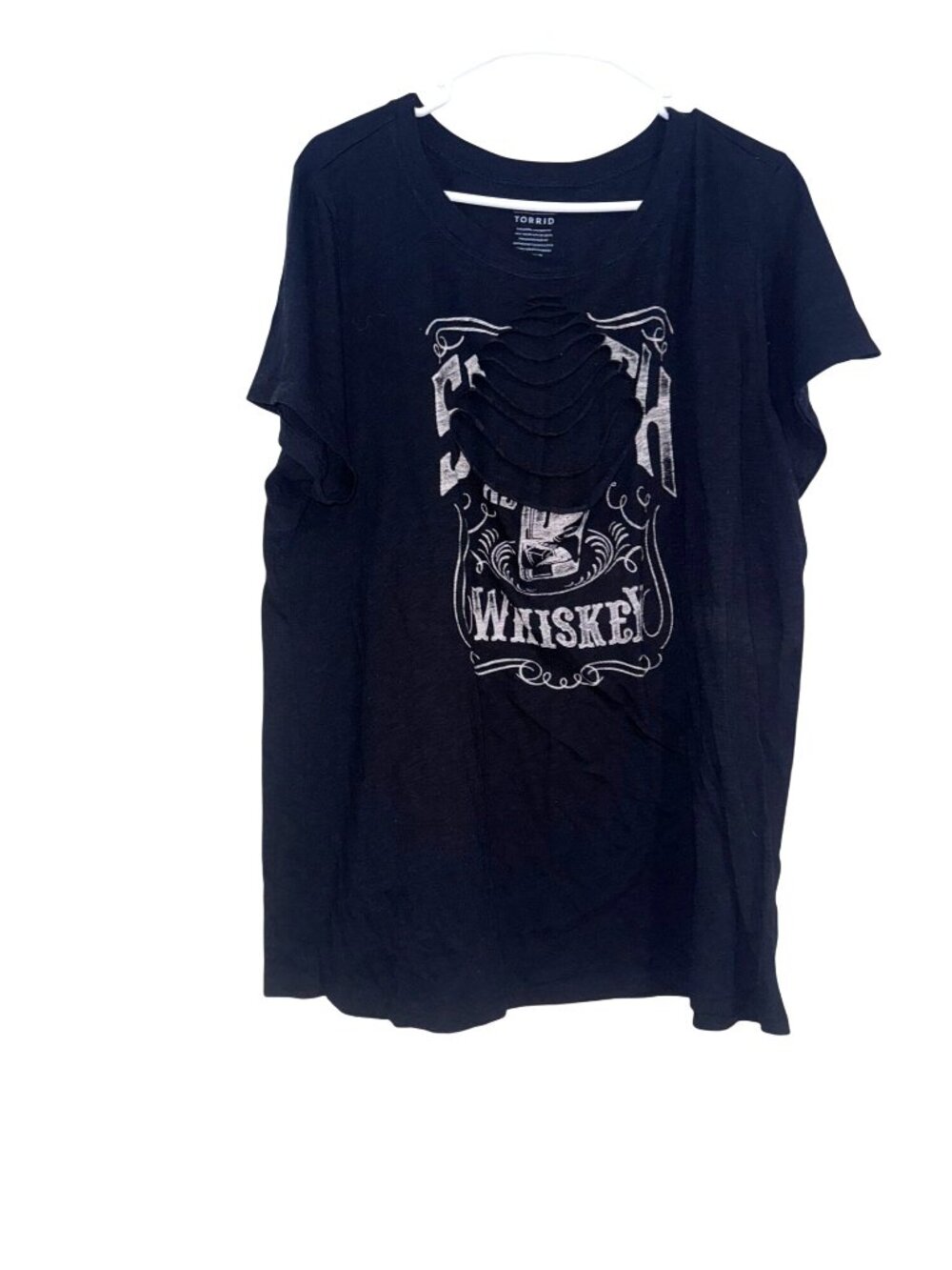 Torrid Black South Whiskey Graphic Cutout T-Shirt Size 3 Casual Plus Size